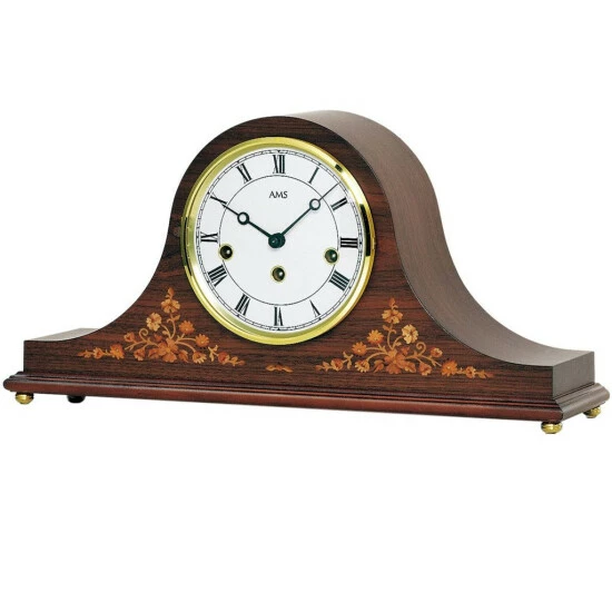 Billig 🤩 AMS 2188/1 Tischuhr Kaminuhr Mechanisch Holz Nussbaum Farben 🔔 4 Billig 🤩 AMS 2188/1 Tischuhr Kaminuhr Mechanisch Holz Nussbaum Farben 🔔 – Bild 2