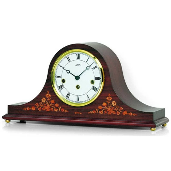 Billig 🤩 AMS 2188/1 Tischuhr Kaminuhr Mechanisch Holz Nussbaum Farben 🔔 5 Billig 🤩 AMS 2188/1 Tischuhr Kaminuhr Mechanisch Holz Nussbaum Farben 🔔 – Bild 3