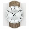 Am billigsten ❤️ AMS 9562 Wanduhr Quarz Analog Holz Optik Nussbaum Farben Modern Mit Glas 🤩