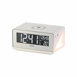 Neu 🛒 AMS 1300 Wecker Netzwecker Weiß Digital Snooze Mit Aufladegerät Für Smartphones ❤️