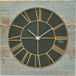 Besorgen 💯 AMS 9640 Lasergeschnittenes Design Vintage-LookWanduhr ⭐