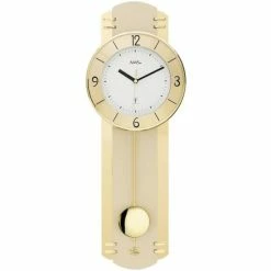 Budget 🌟 AMS 5293 Wanduhr Funk Funkwanduhr Mit Pendel Pendeluhr Messing Farben Mit Glas 🔔 -Günstiges Ams Geschäft unnamed file 95